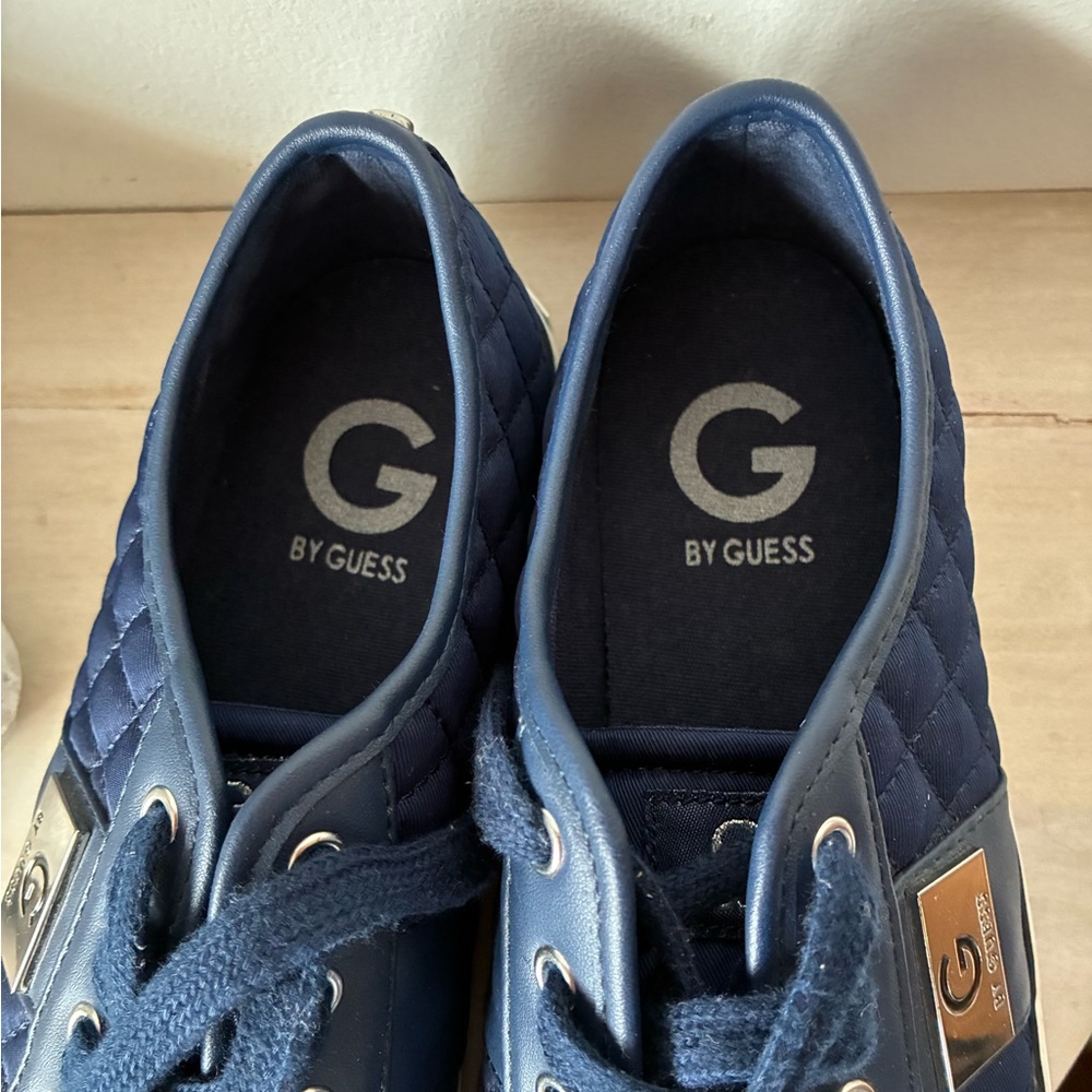 Guess Navy Quilted Lace-Up Sneakers - Picture 3 of 6